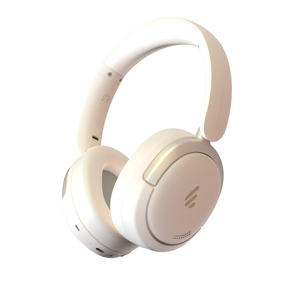 Edifier Atom Max front view showing sleek white finish and controls, enhancing stylish portability