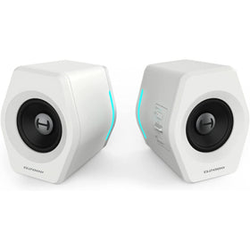 Edifier G2000 front view on compact desk for bold sound