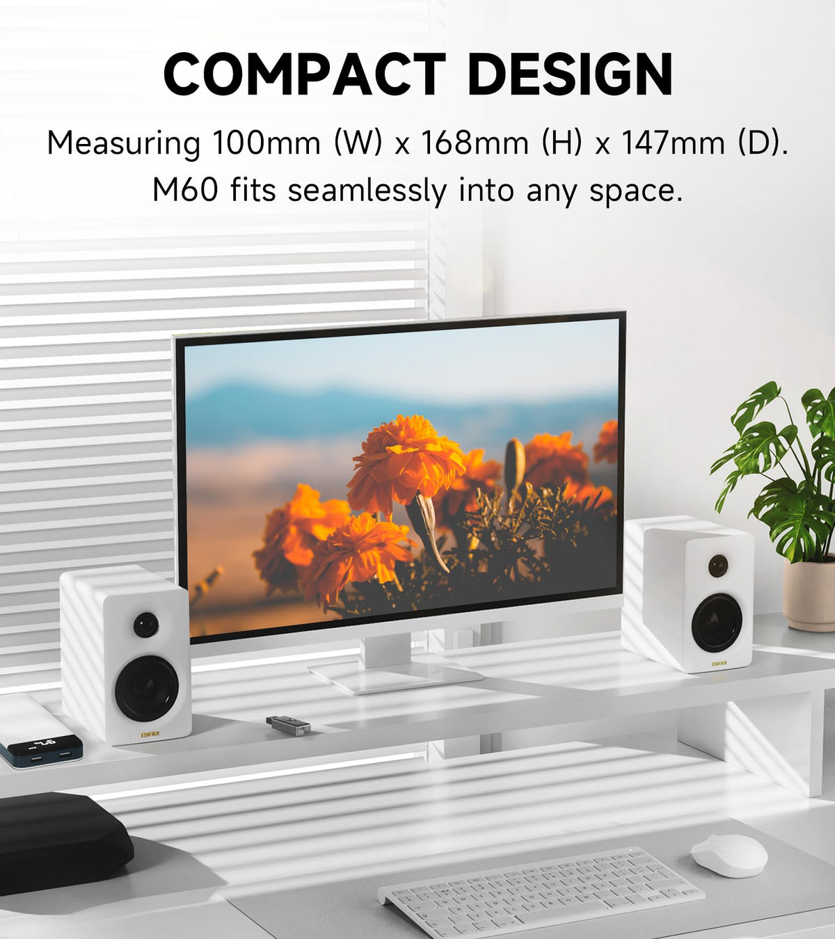 Edifier M60 66W RMS power with room-filling clarity.