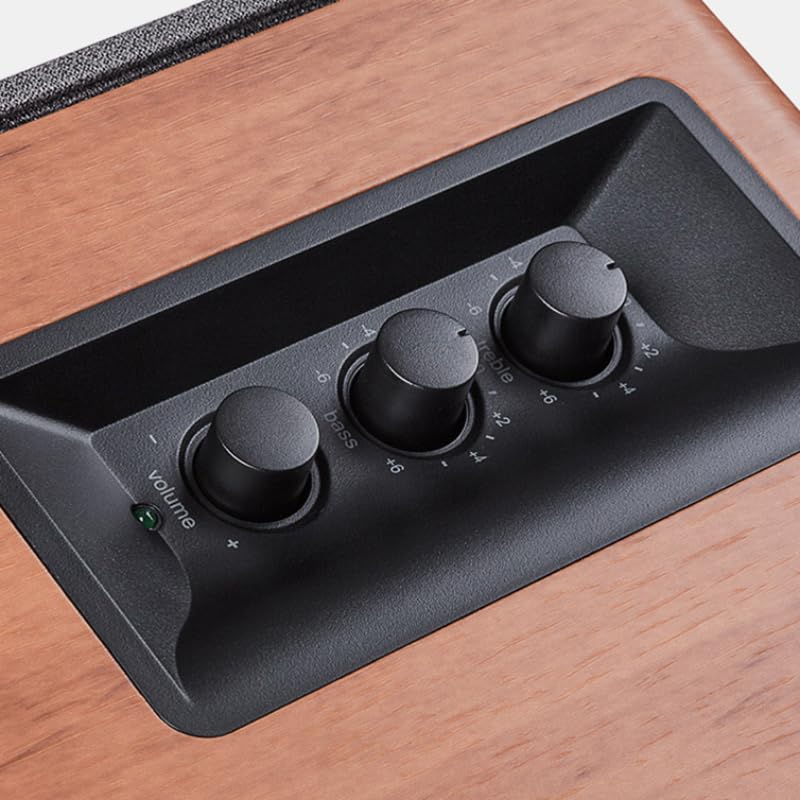 Edifier R1280T remote control for quick volume and tone adjustments