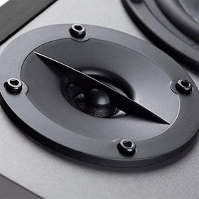 Edifier R1280T side panel controls tailor bass and treble to your room acoustics.
