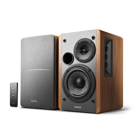 Edifier R1280T wooden enclosure close-up highlighting warm finish for home listening