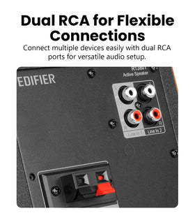 Edifier R1380T 4-inch mid-bass driver provides balanced mids and punchy bass