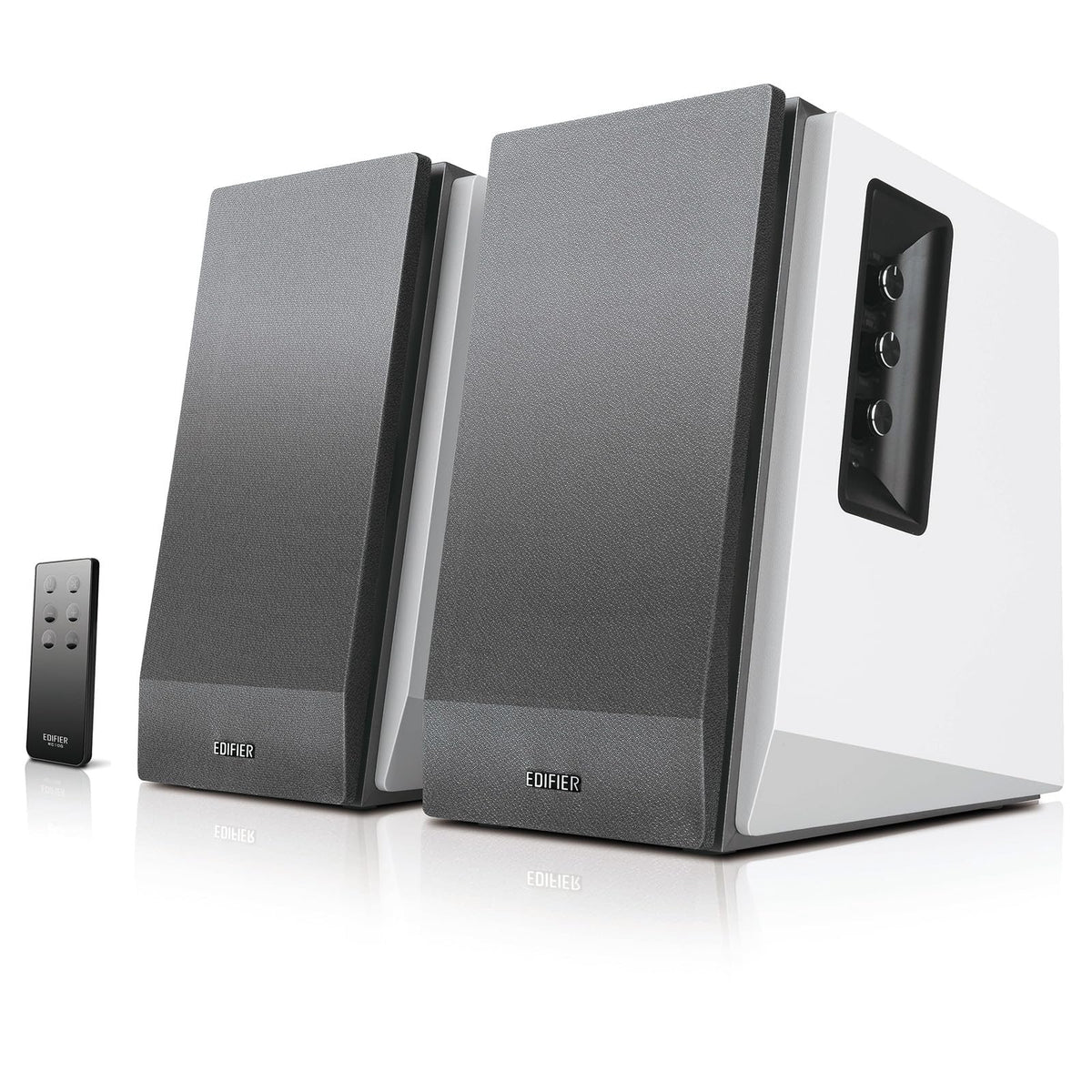 Edifier R1700BT front view with dual drivers for balanced stereo.