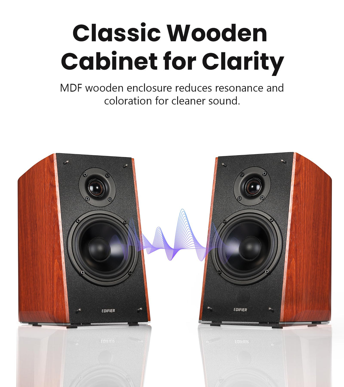 Edifier R2000DB wood dual AUX inputs enabling simultaneous device connections