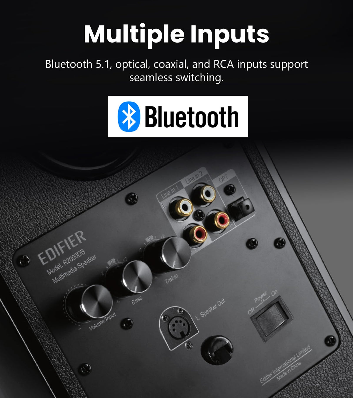 Edifier R2000DB wood Bluetooth pairing ready for wireless listening