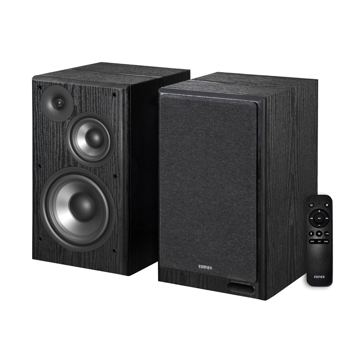 Edifier R2750DB MKII front view showcases premium grill and finish for desktop setups.