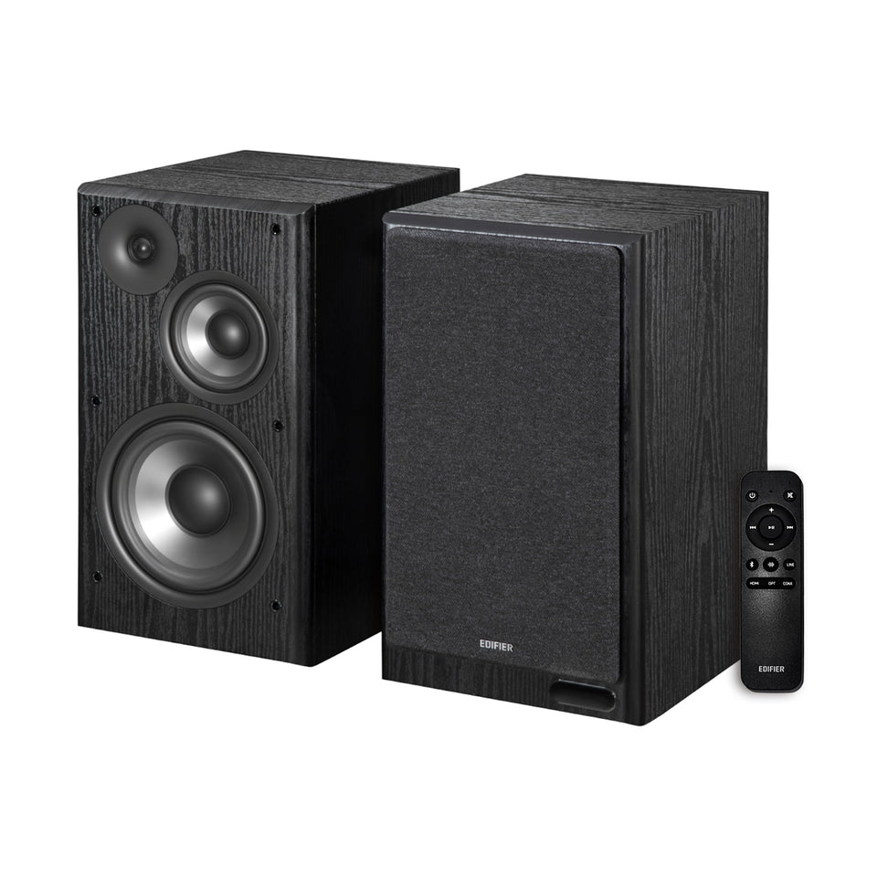 Edifier R2750DB MKII front view showcases premium grill and finish for desktop setups.