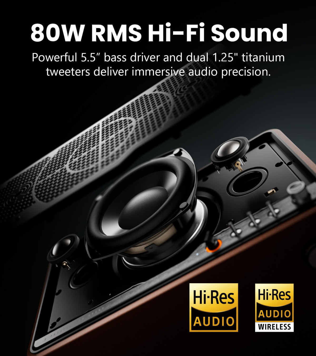Edifier S300 AirPlay 2 enables seamless multi-room streaming.