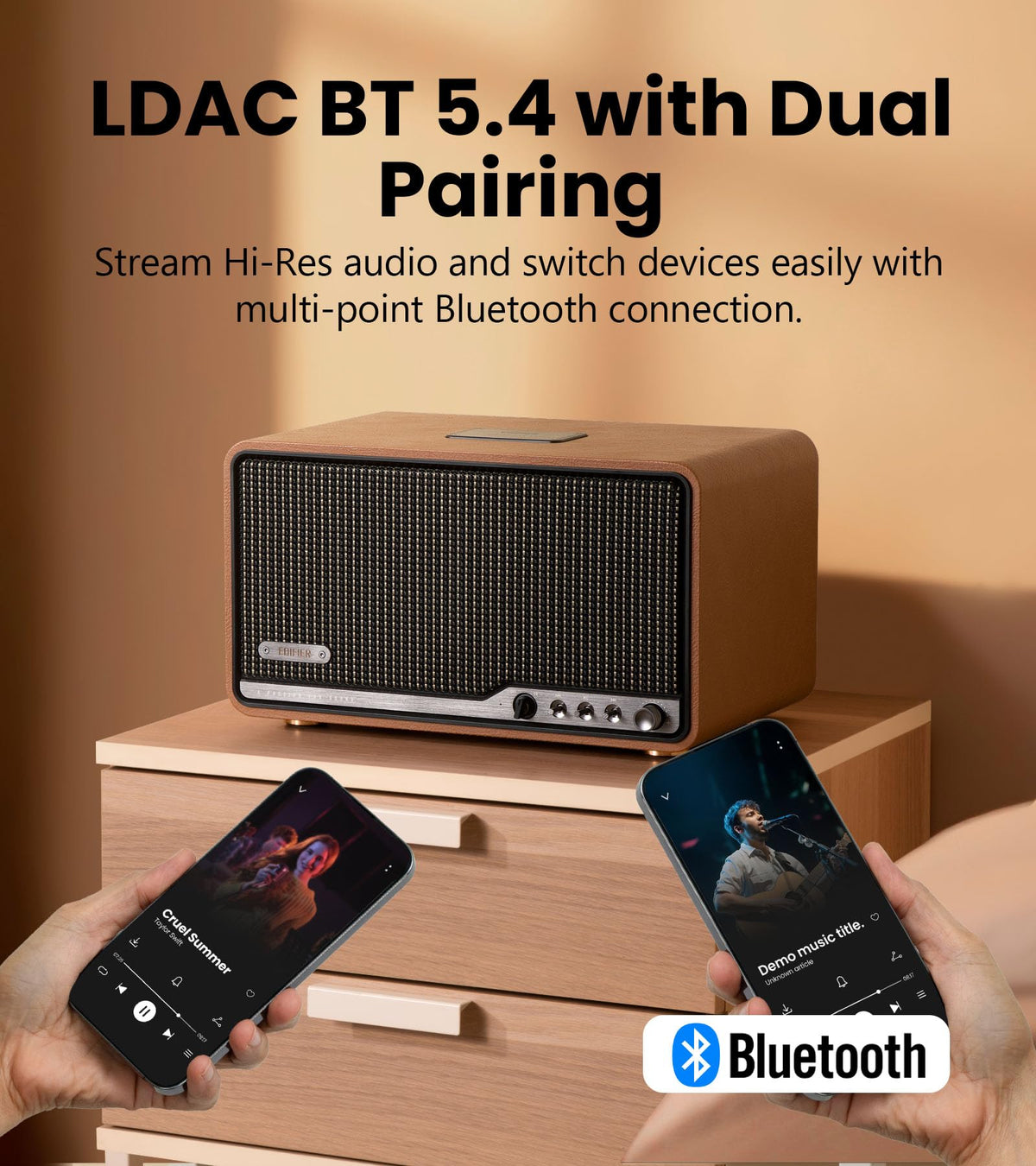 Edifier S300 USB-C and AUX inputs offer flexible source options.