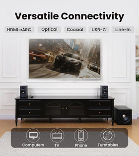 Edifier ConneX app preview for S355DB EQ customization.