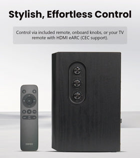 Edifier S355DB TV and gaming setup for immersive audio experiences.