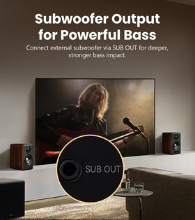 Edifier S880DB MKII optical and coaxial inputs for versatile connections.