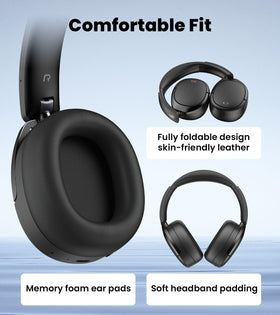 Edifier W80 memory foam ear cushions for comfort.