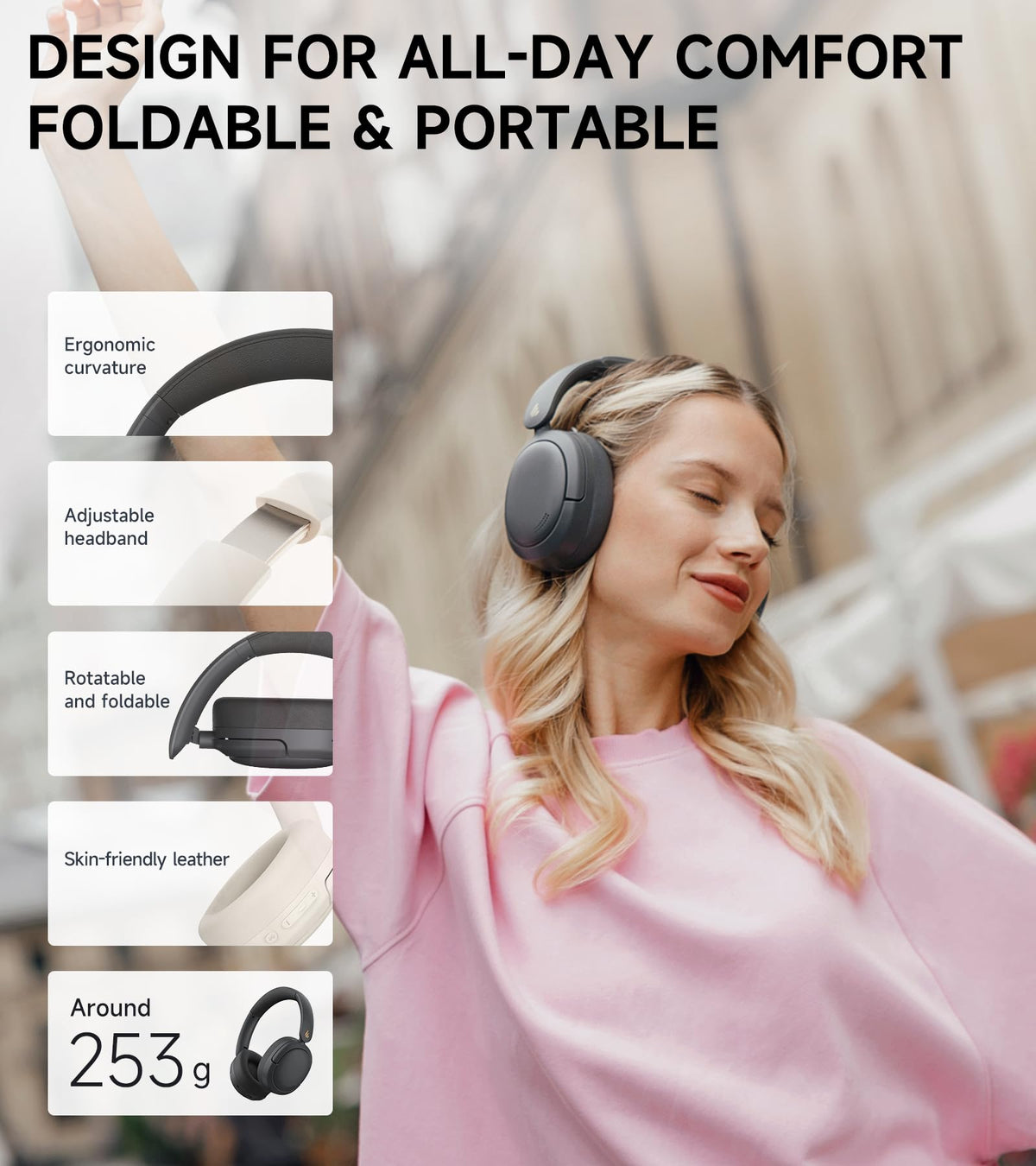 Edifier W800BT Pro beside a smartphone showing scale and dual-device convenience