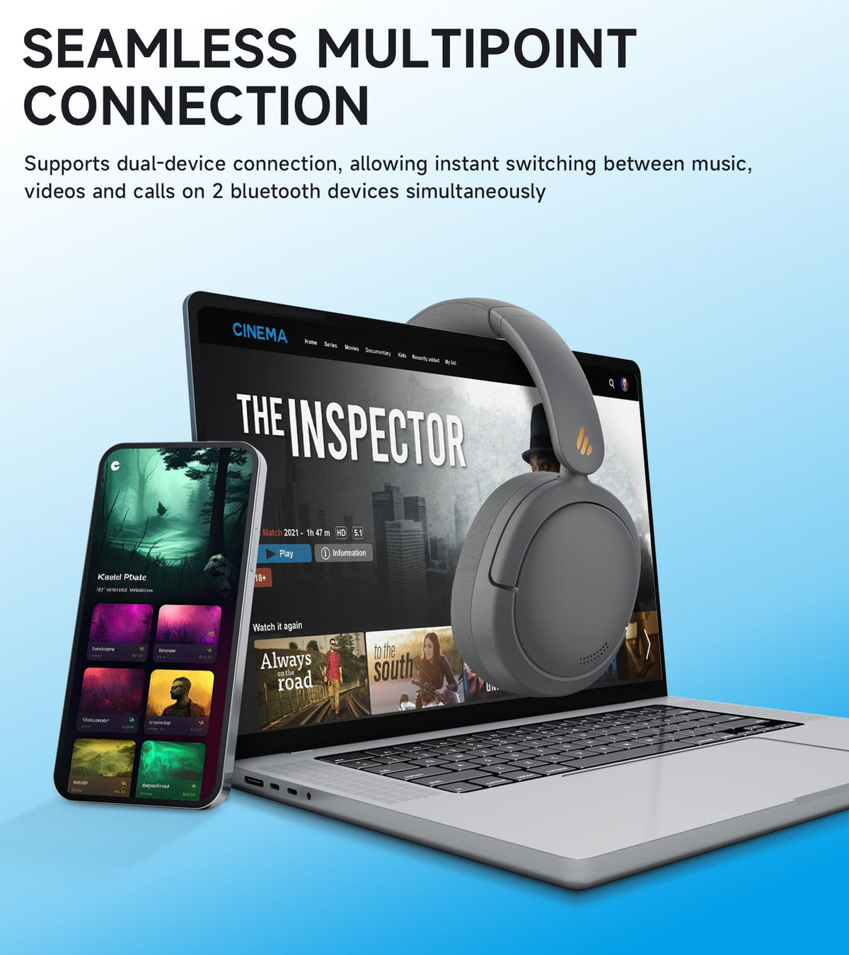 Edifier W800BT Pro with USB-C cable for Hi-Res wired audio clarity