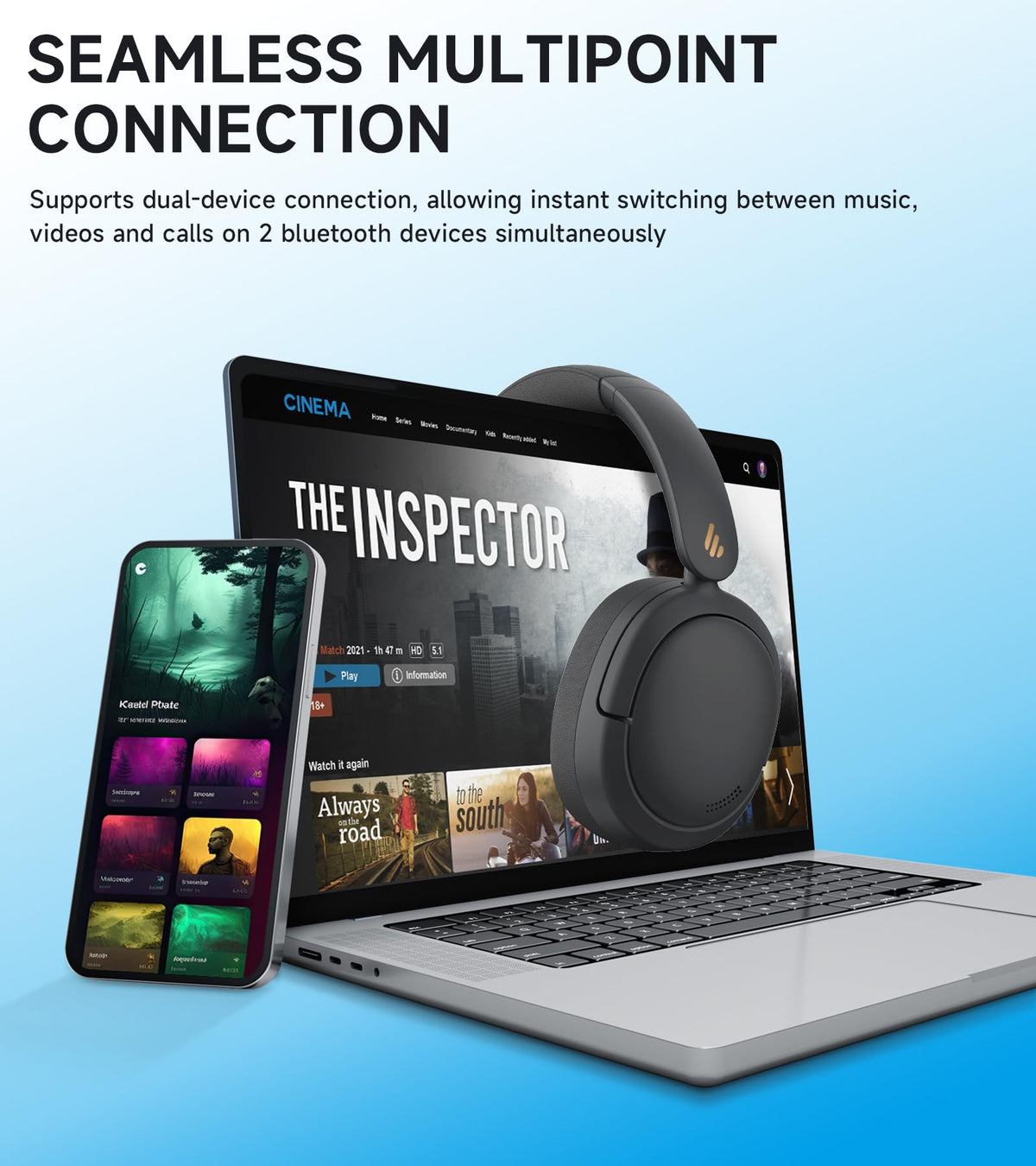 Edifier connected via USB-C delivering Hi-Res wired audio quality