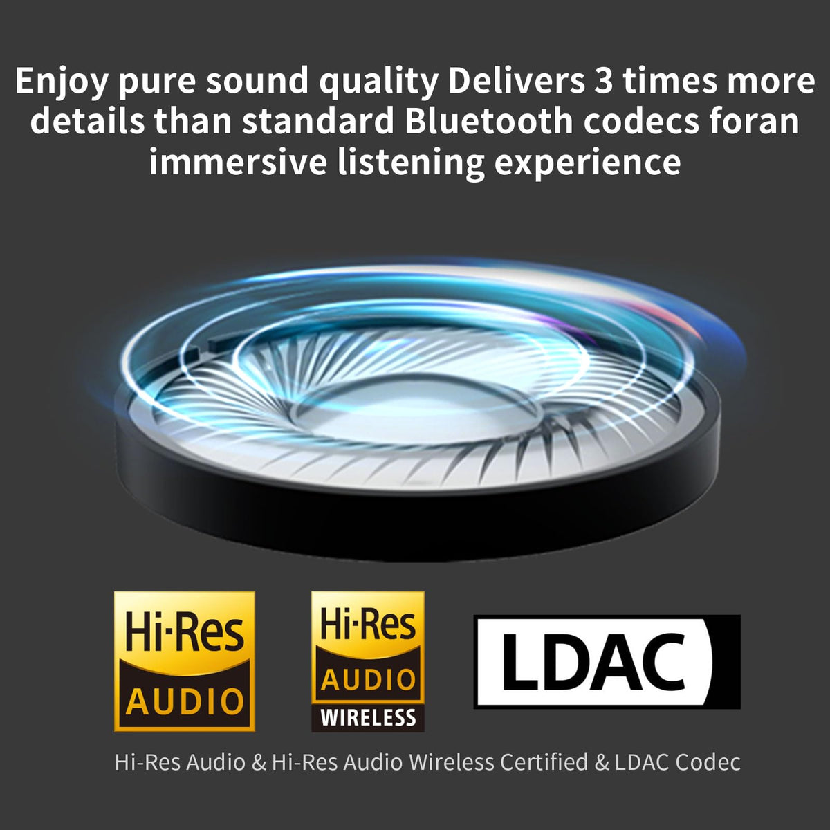 Easy-touch controls on the earcup for playback and ANC toggle.