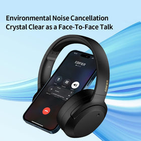 Edifier W820NB Plus driver detail highlighting titanium-coated diaphragm for clarity