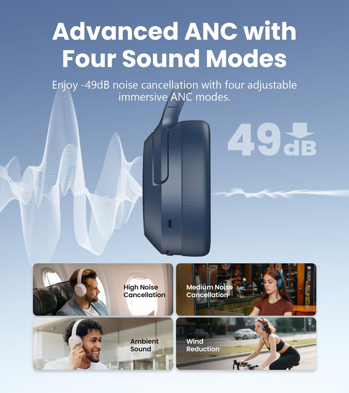 Edifier W820NB Plus navy headband foam designed for long sessions.