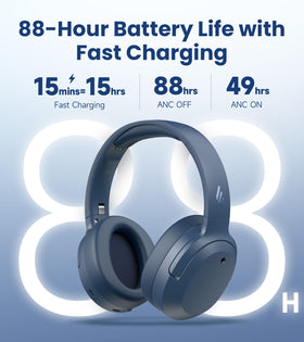 Edifier W820NB Plus navy control buttons for quick adjustments.
