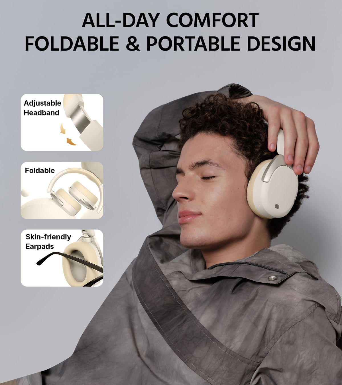Edifier W830NB spatial audio graphic highlighting immersive listening benefit