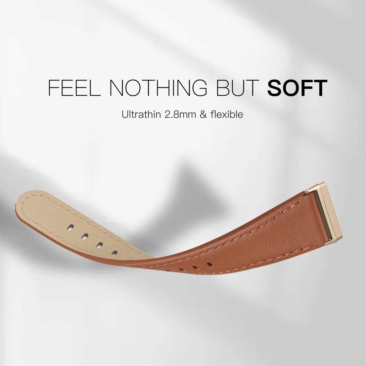 EDIMENS rose gold leather band for Versa 3/4 and Sense adds subtle luxury.