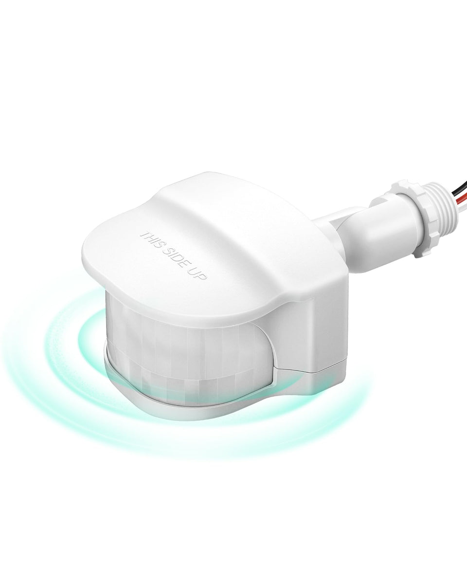 EDISHINE motion sensor detects outdoor activity up to 60 feet for security lighting.