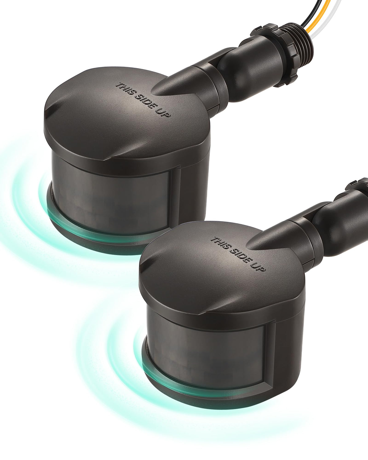 EDISHINE motion sensor front view with 60ft detection for outdoor lighting.