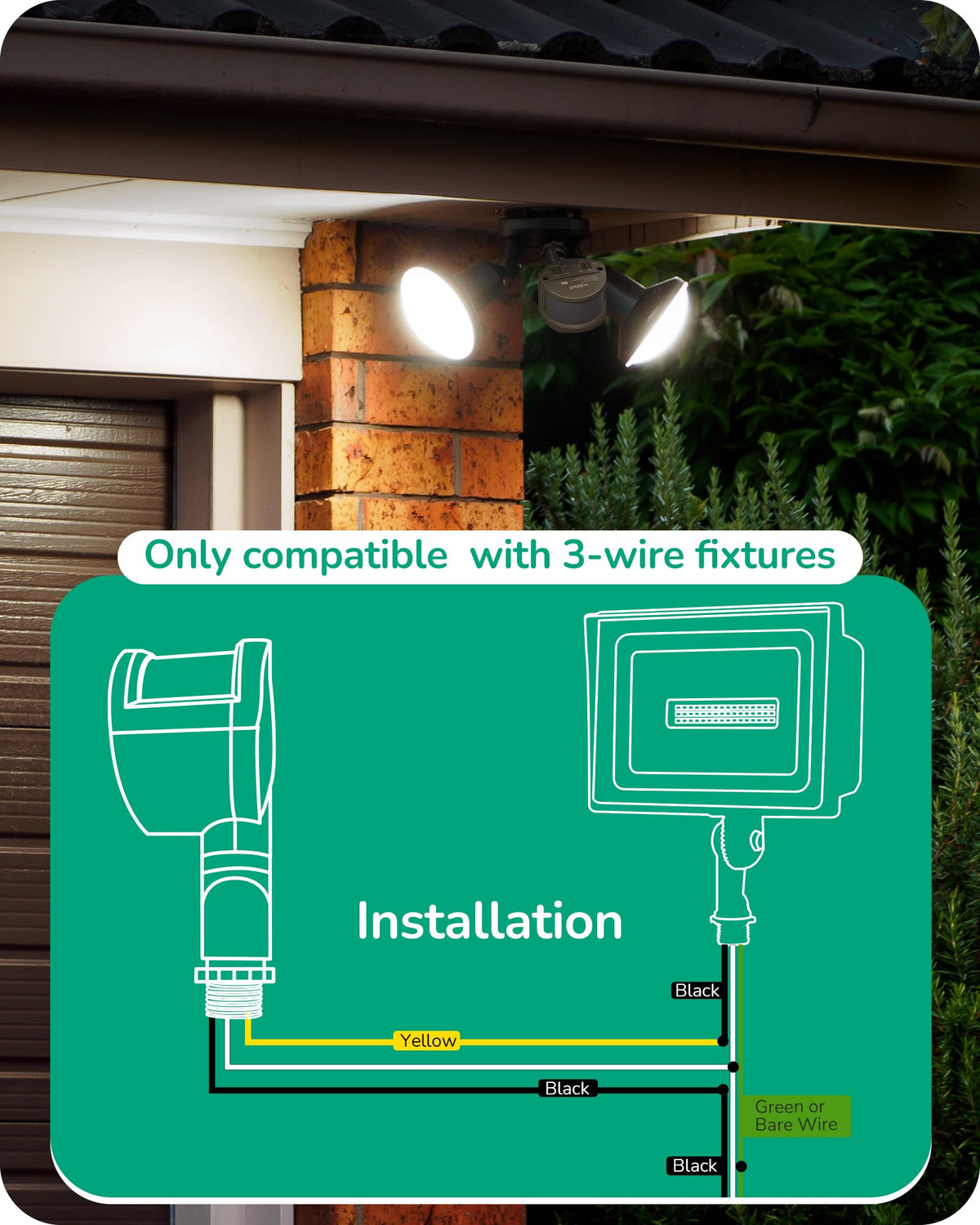EDISHINE UL-listed outdoor sensor for dependable exterior use.