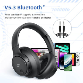 Eduiosma active noise cancelling headphones case-open highlighting convenient charging and protection.