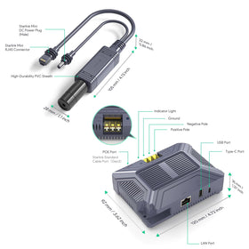 EDUP LOVE Starlink Mini PoE splitter side view enables clean power and data