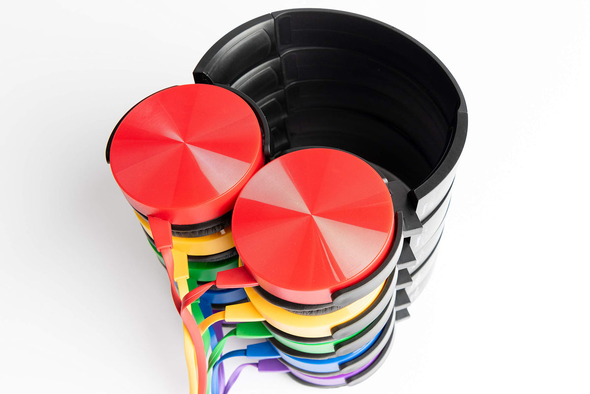 Eduvy bulk headphones ideal for teachers managing class resources.