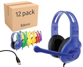 Eduvy bulk Type-C headphones with microphone for classrooms enable clear student discussions.