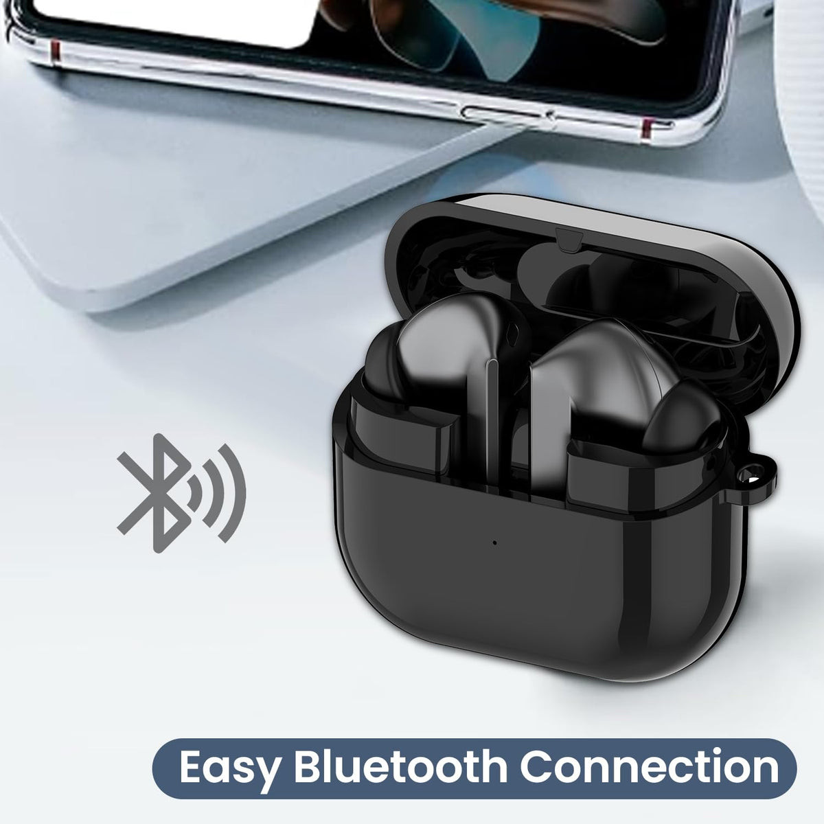 E ECSEM Buds 3 Pro charging case open for quick pairing access.