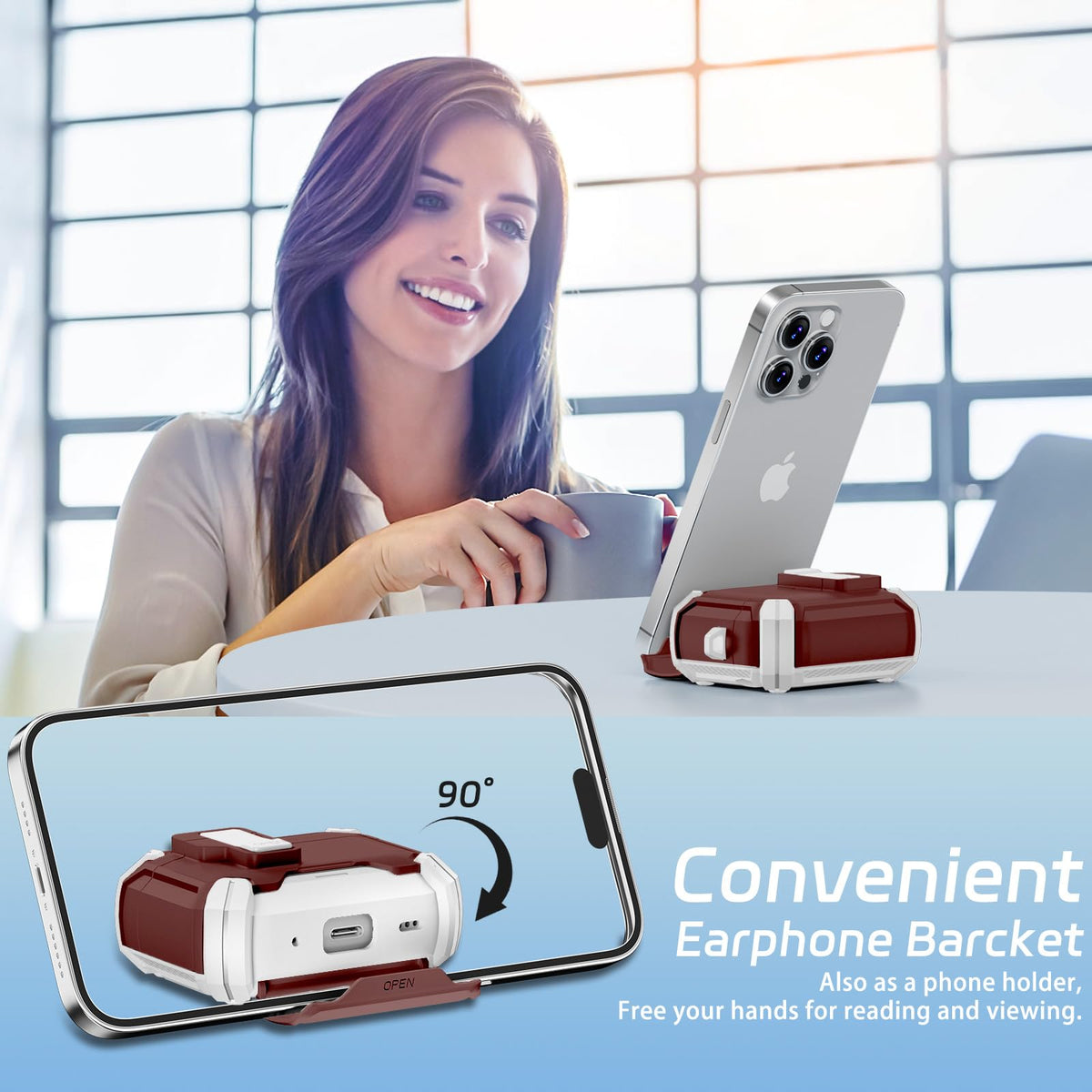 Ekoonpft AirPods Pro 2 case side clip highlights one-click open
