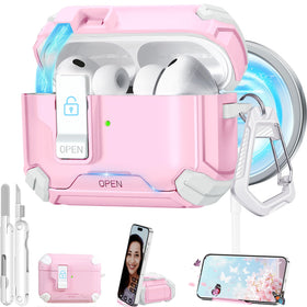 Ekoonpft AirPods Pro 3 case in pink hard shell protects daily carry