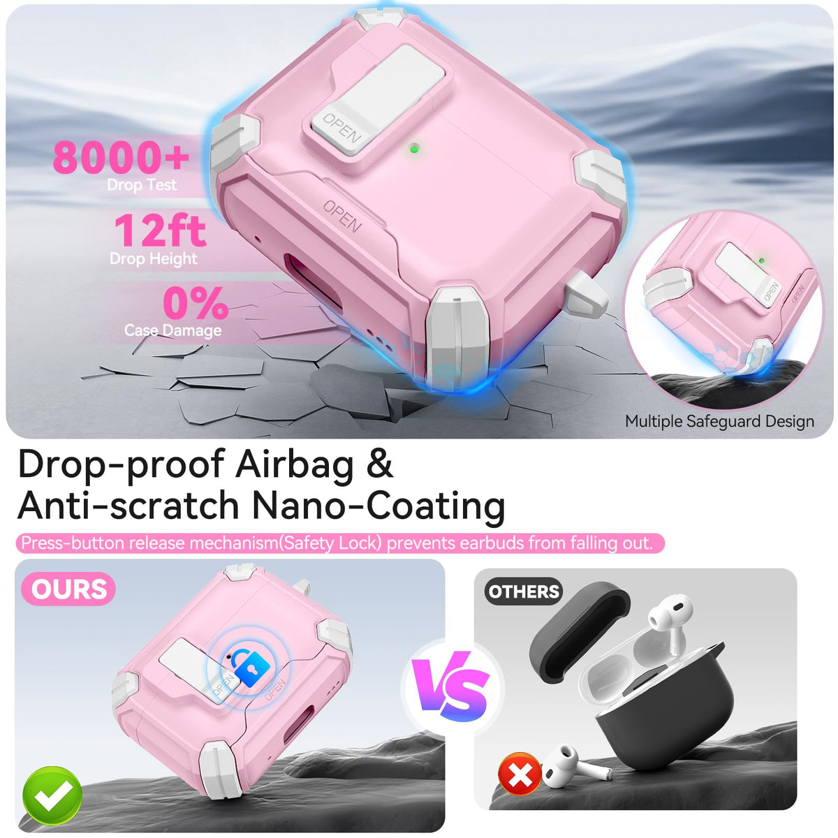 Keychain attachment adds portability for on-the-go AirPods storage