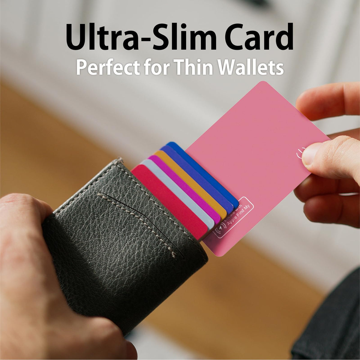 Eelexa close-up of slim card profile highlighting thinness