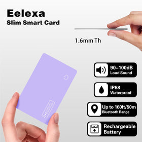 Eelexa slim card fitting into a wallet slot without adding bulk.