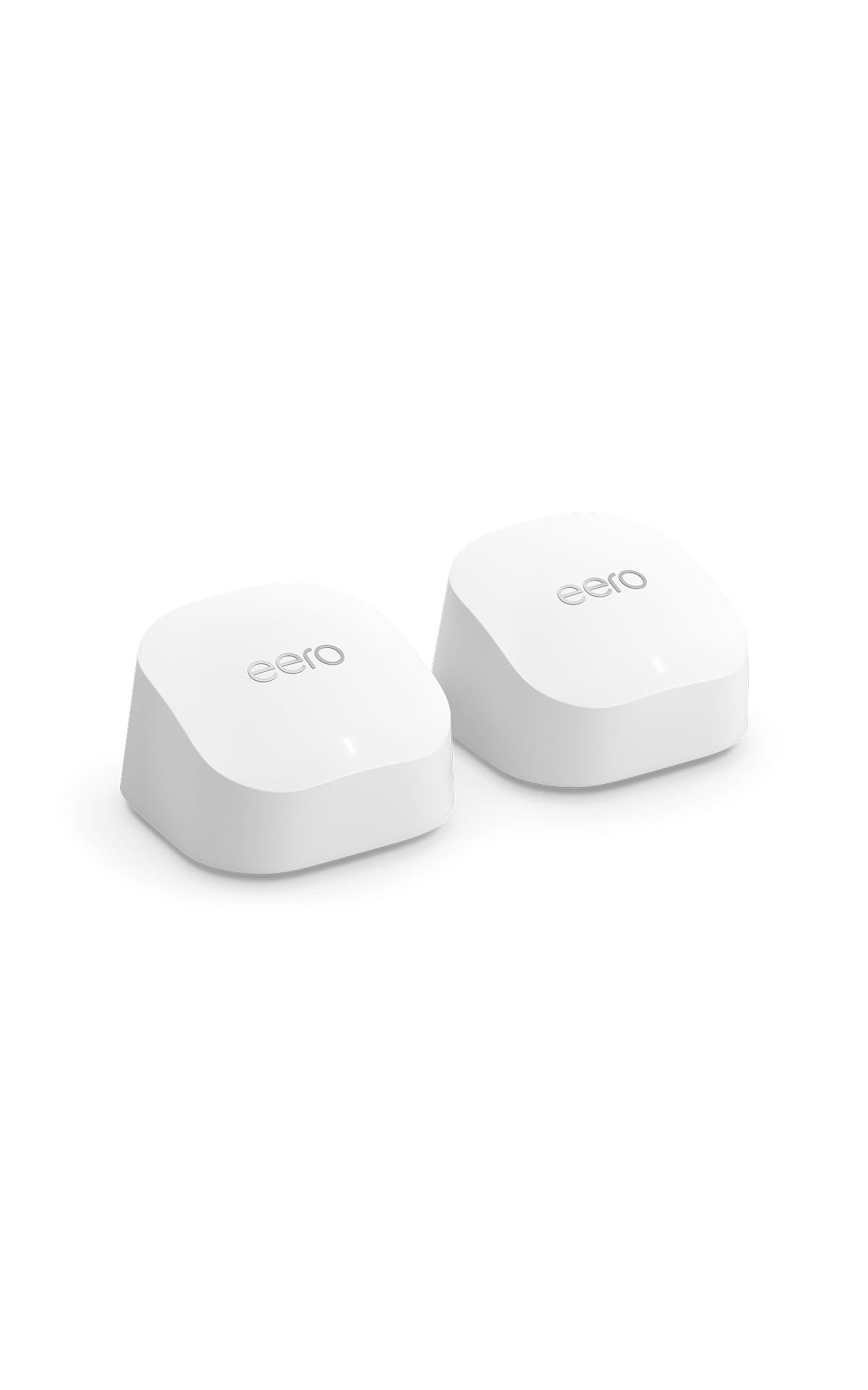 eero 6+ two-pack box and components for fast home setup.