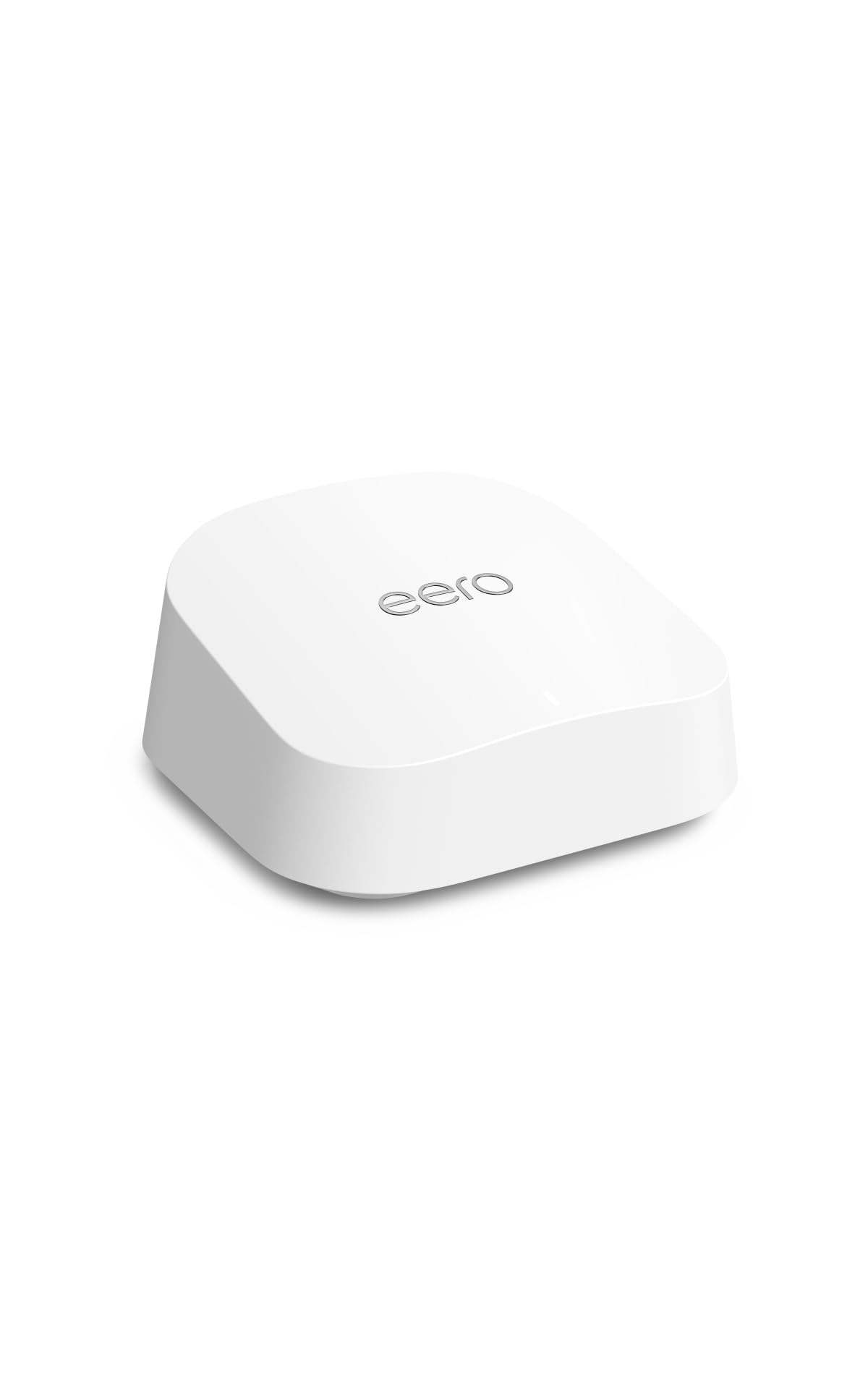 eero 7 router front view, compact design for discreet home Wi-Fi