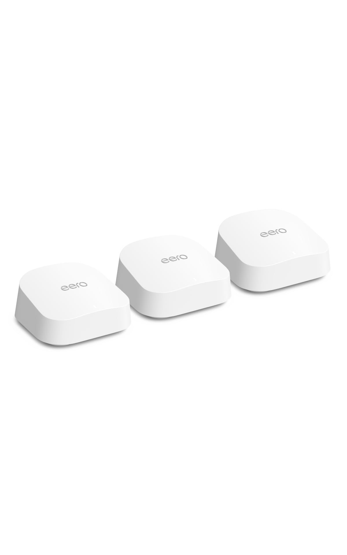 eero 7 router front view, compact design for seamless whole-home coverage.