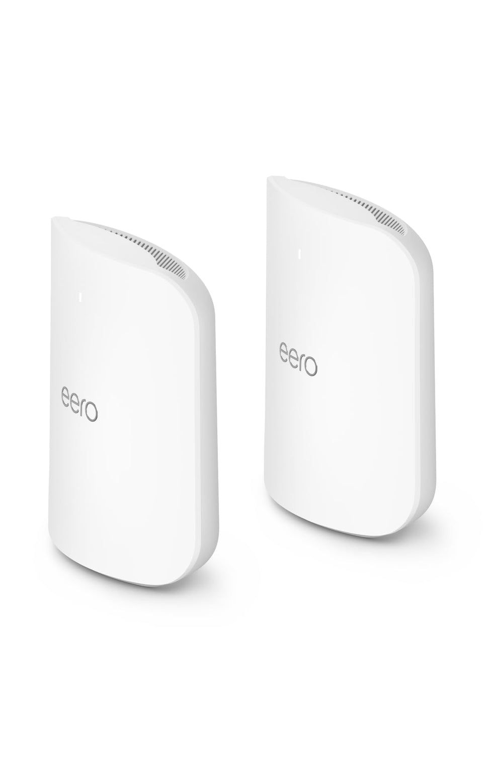 eero Max 7 two-pack front view with sleek design for fast home networking
