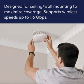 eero PoE 6 wall-mount illustrating stealth placement and strong signal reach