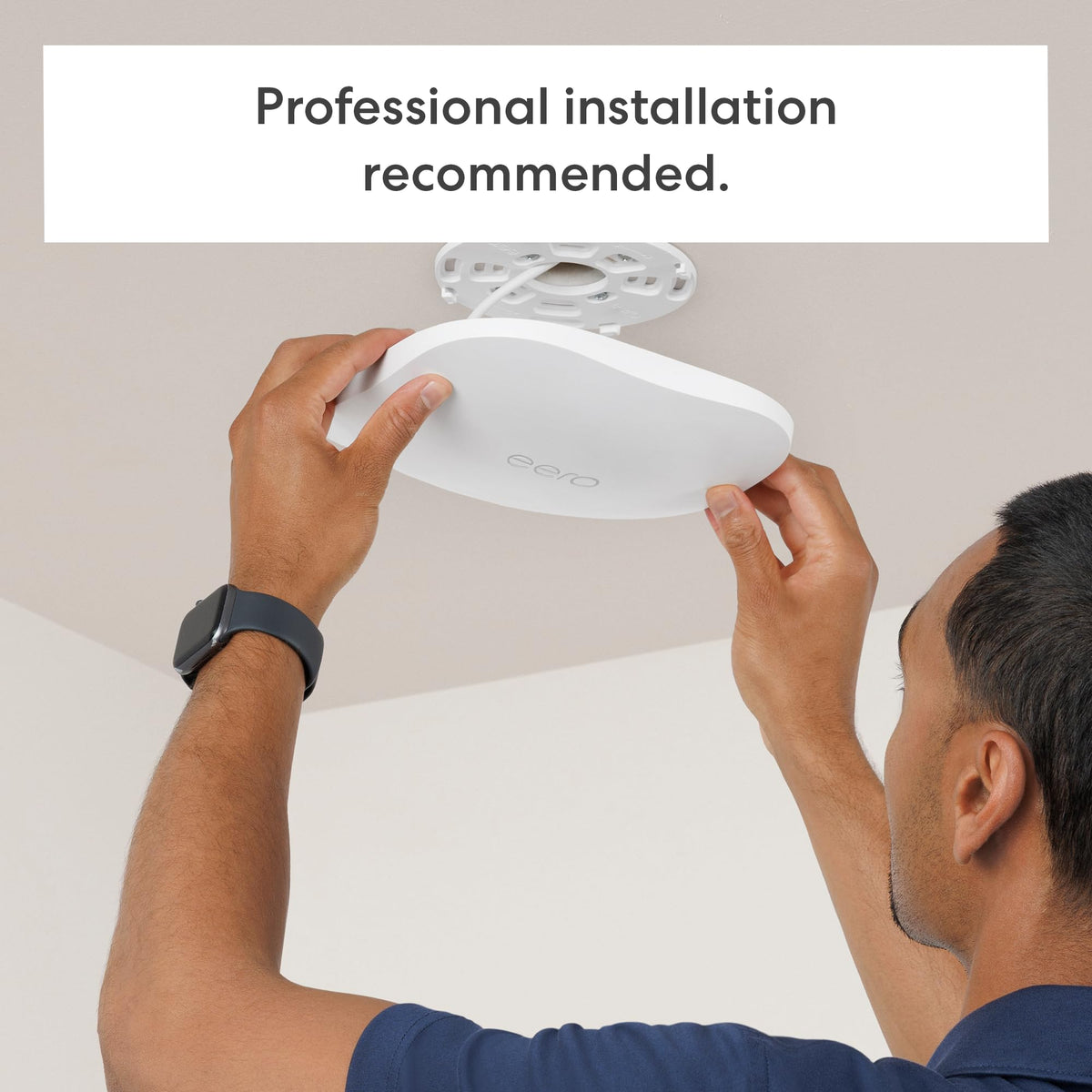 eero PoE 7 compact design closeup emphasizing low-profile aesthetics