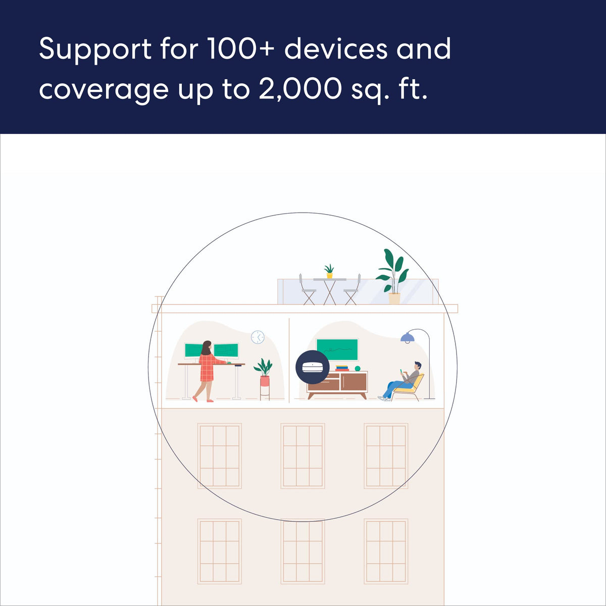 eero Pro 6E router connected to modem powering fast internet
