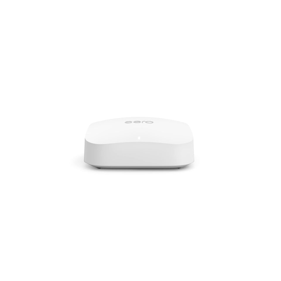 eero Pro 6E router front view showing strong whole-home wifi