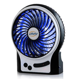 efluky fan includes side flashlight for outdoor visibility