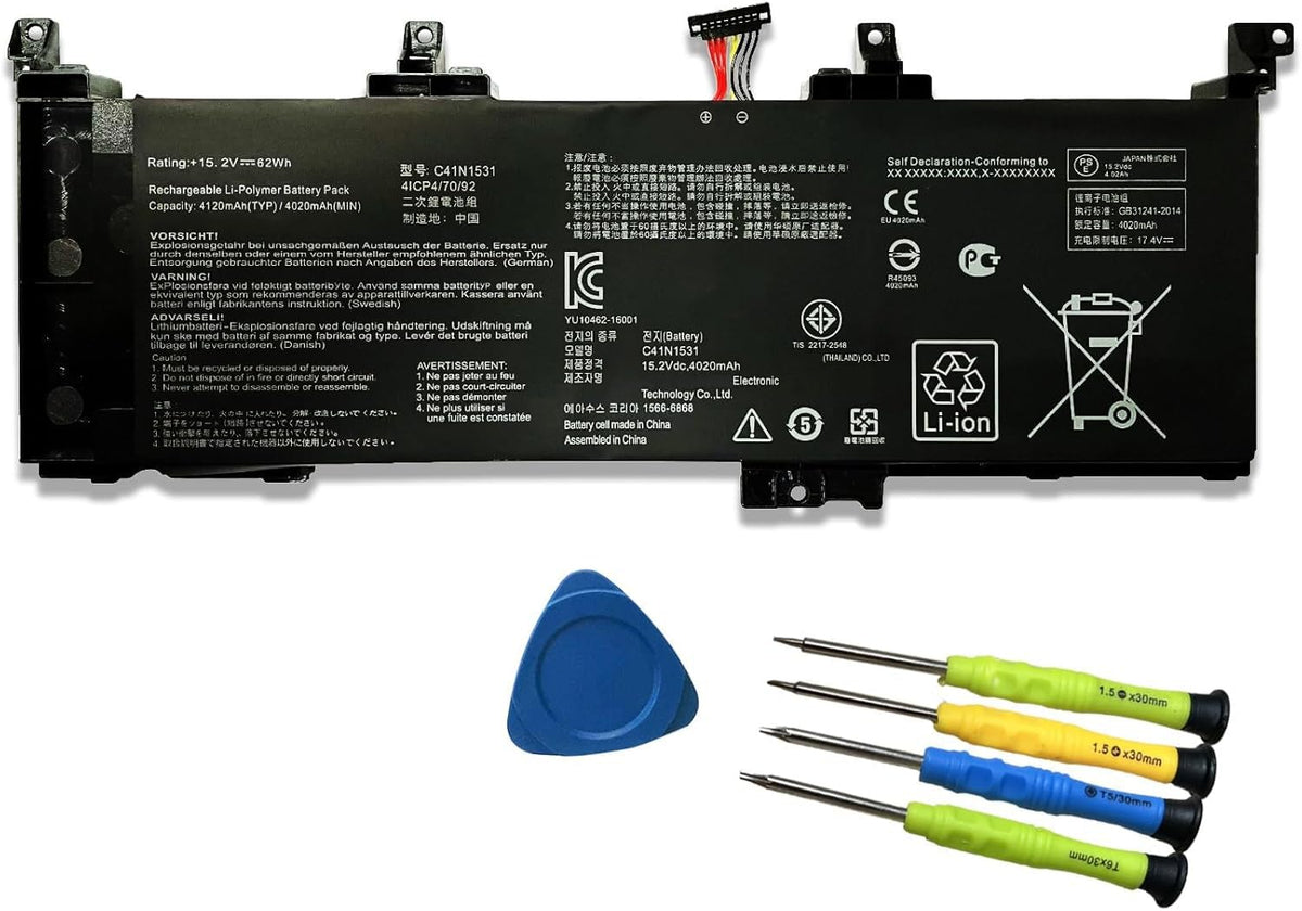 EFOHANA C41N1531 front packaging showing battery model and compatibility benefits